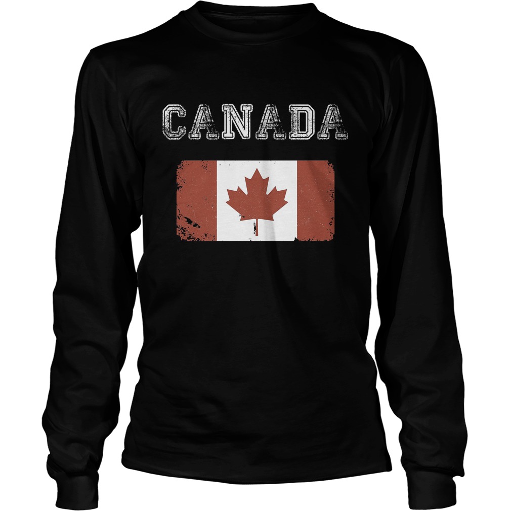 Canada Day Vintage Canada Flag T-Shirt Unisex Longsleeve Tee