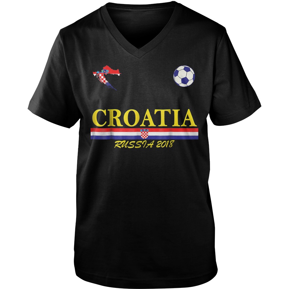 Croatia Soccer Russia World Cup 2018 T-Shirt Guys V-Neck
