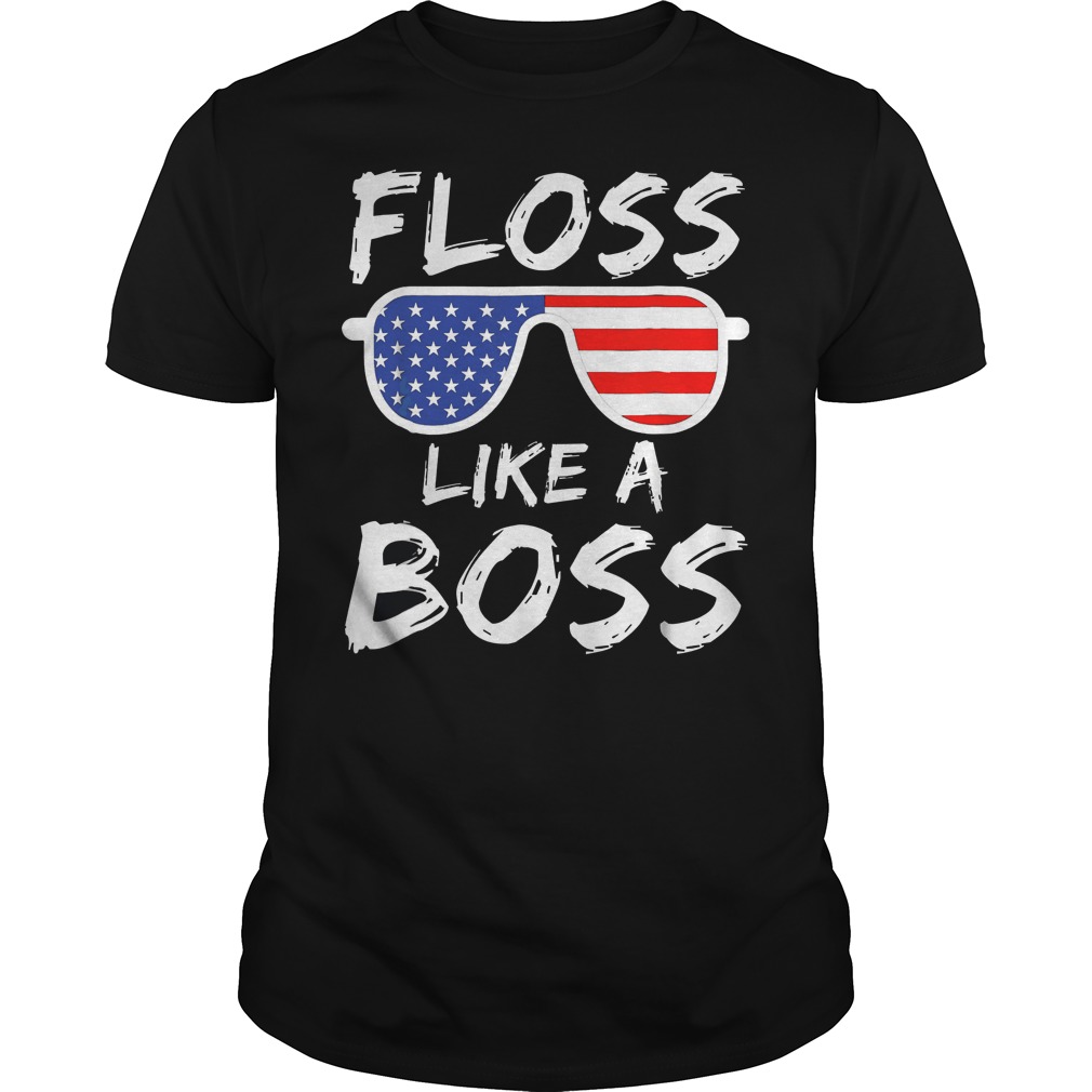 Floss Like A Boss America Glasses 4th Of July T-Shirt Guys Tee