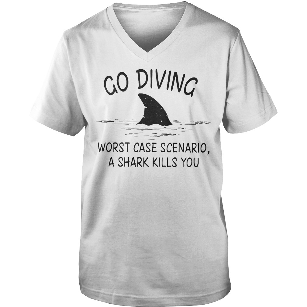 Go Diving Worst Case Scenario T-Shirt Guys V-Neck