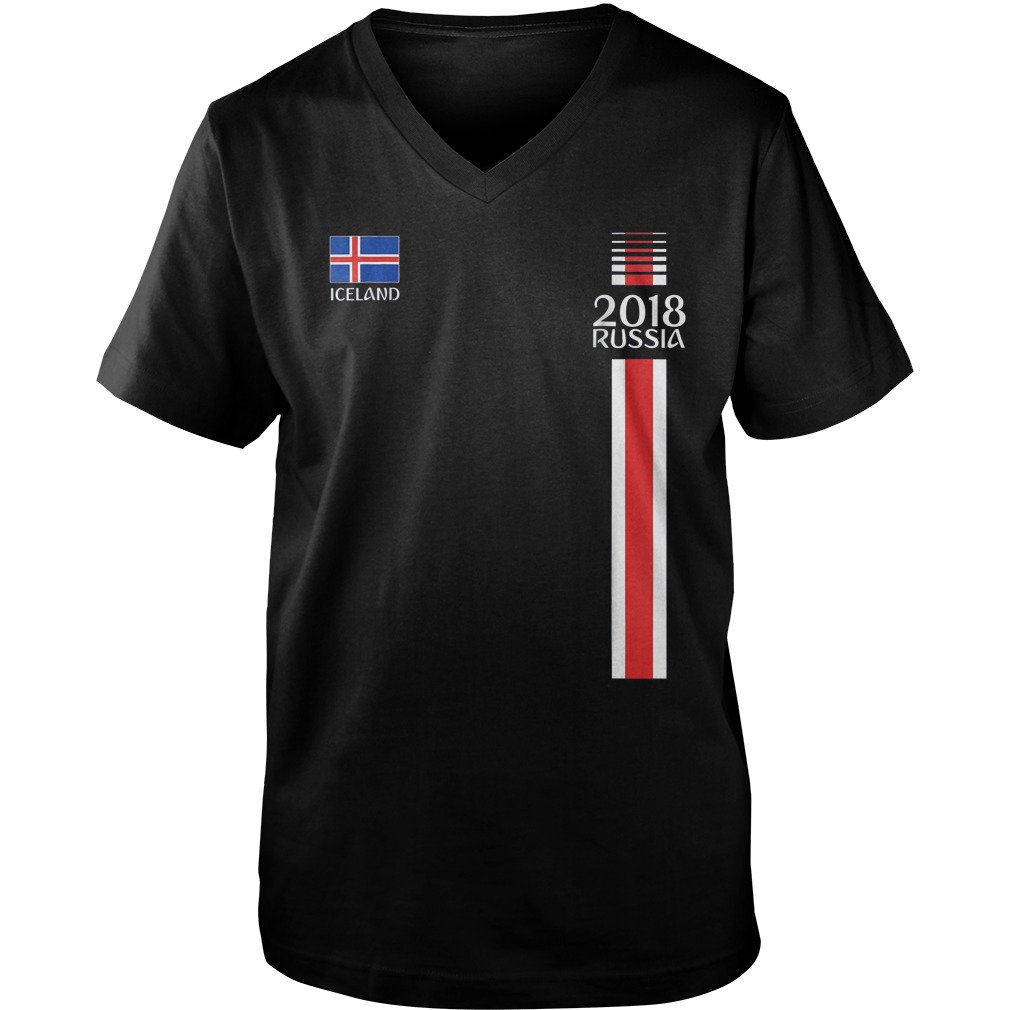 Iceland World Cup Football Jersey 2018 T-Shirt Guys V-Neck