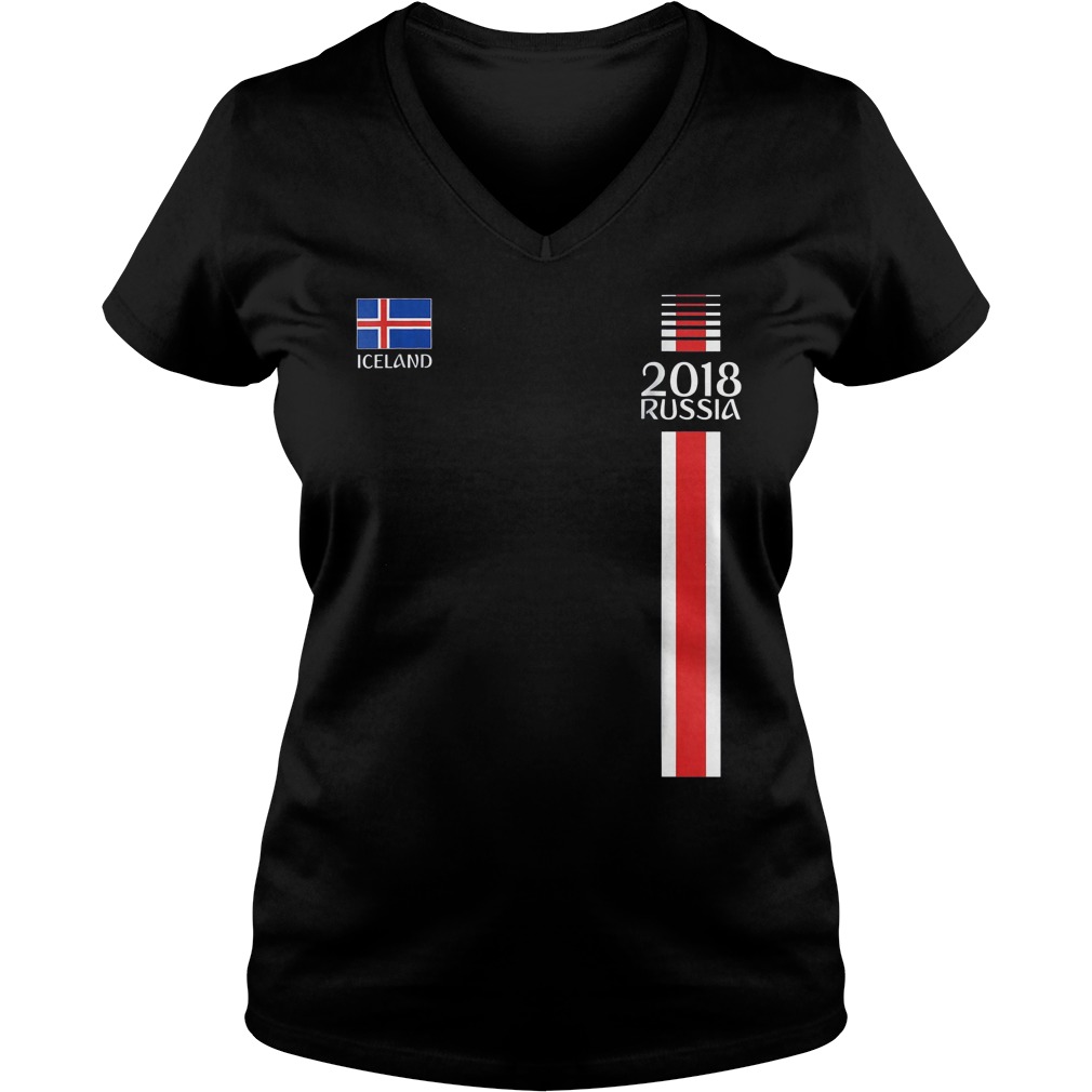 Iceland World Cup Football Jersey 2018 T-Shirt Ladies V-Neck