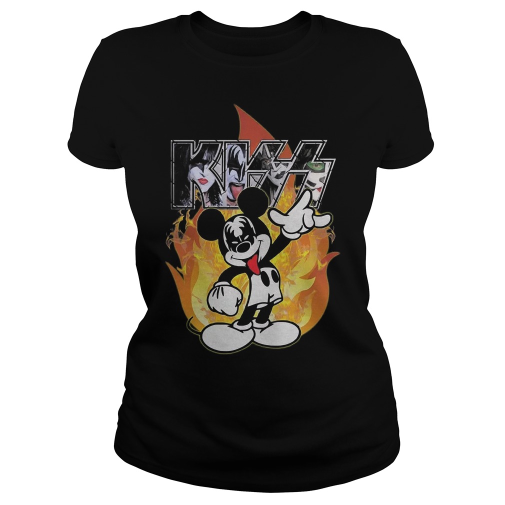 Kiss Mickey Mouse T-Shirt Classic Ladies Tee
