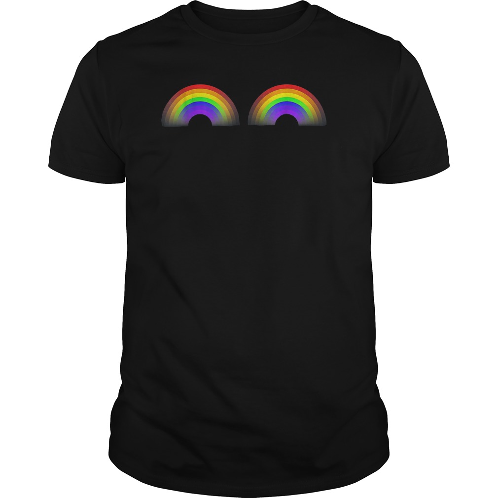 LGBT Pride Boobs Love Is Love 2018 T-Shirt Guys Tee