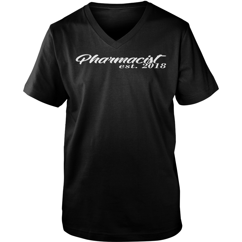 Pharmacy Graduation Gift For Pharmacists Est T-Shirt Guys V-Neck