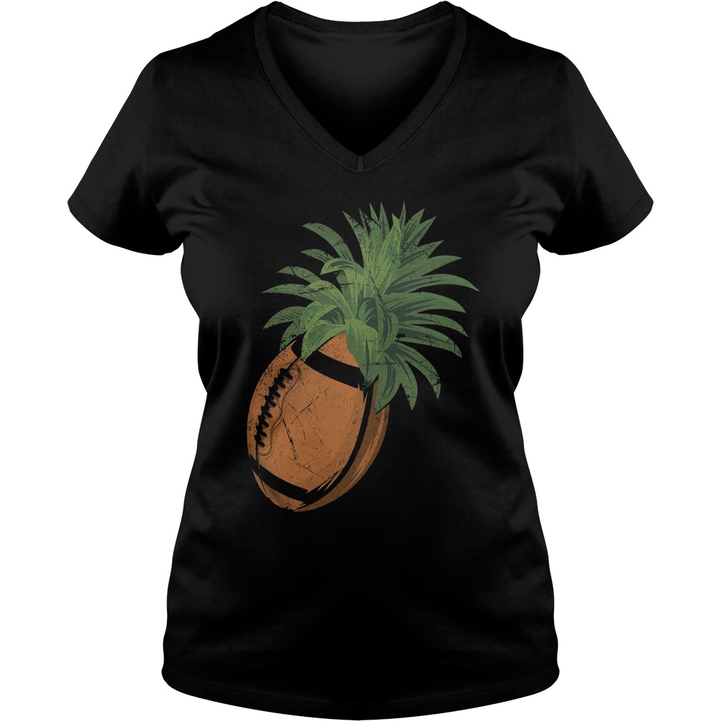 Pineapple Football T-Shirt Ladies V-Neck