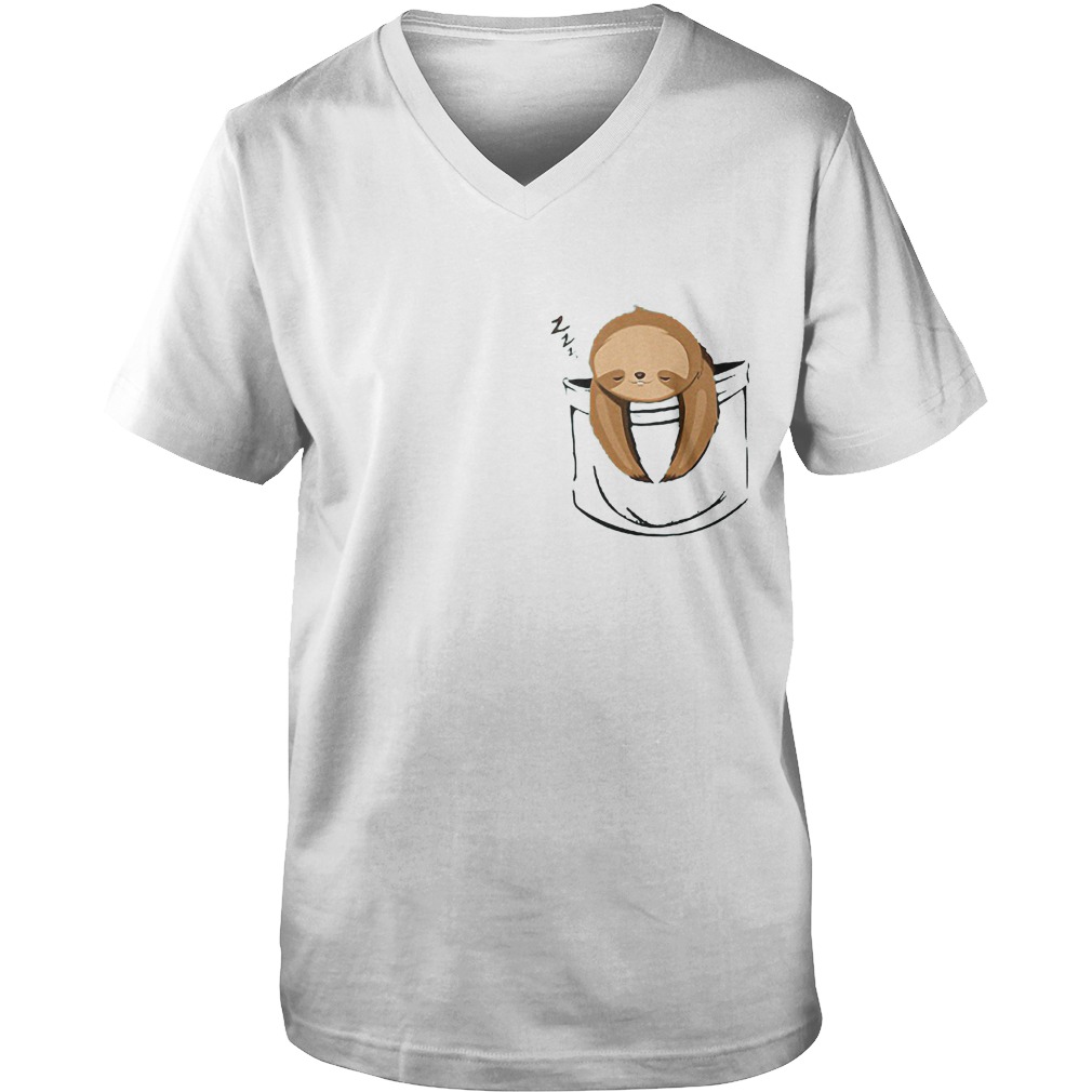 Pocket Sloth T-Shirt Guys V-Neck