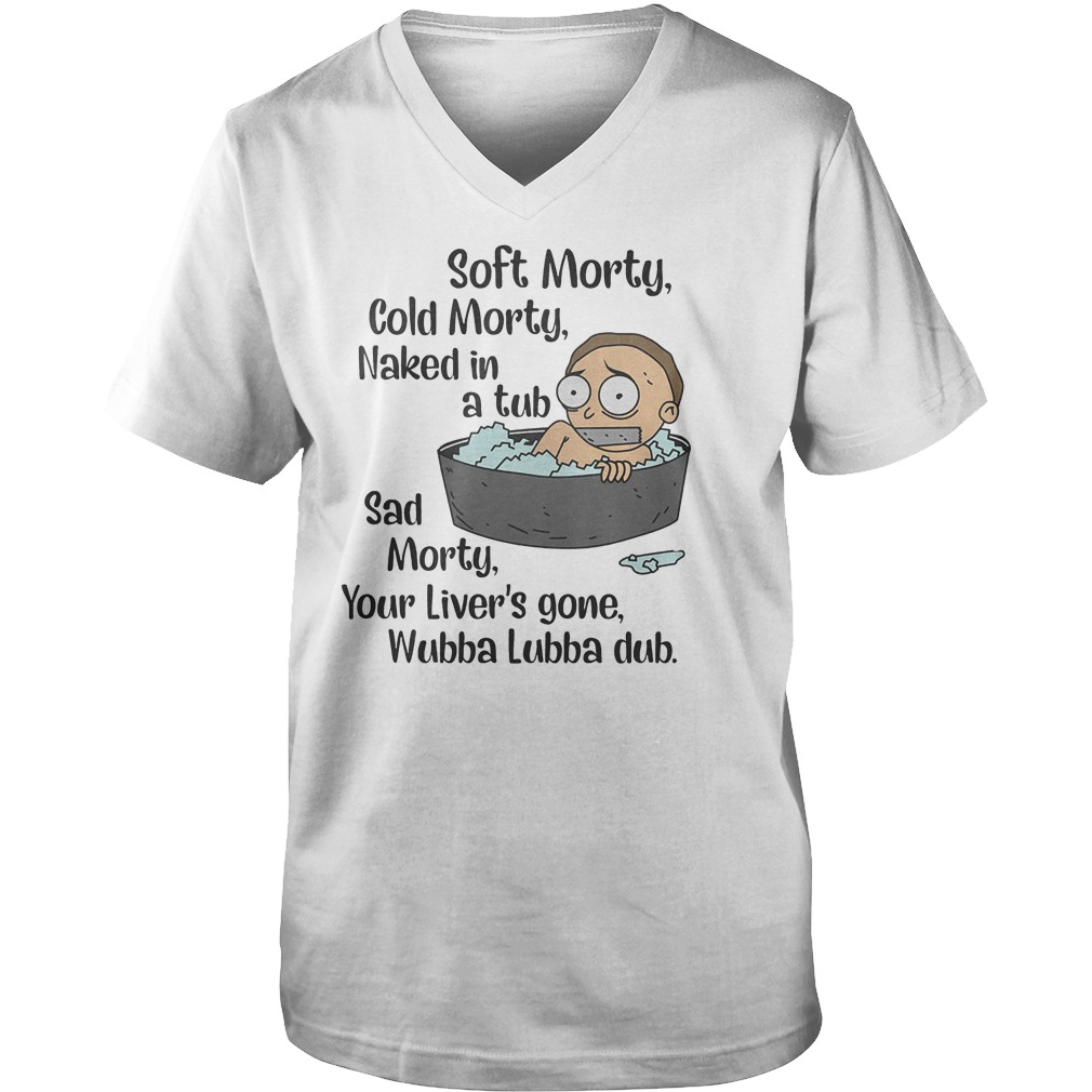 Rick And Morty – Soft Morty, Cold Morty, Naked In A Tub T-Shirt Guys V-Neck