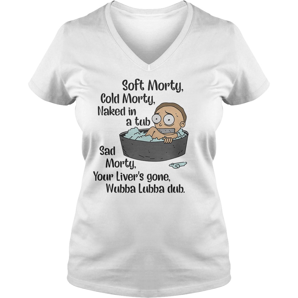 Rick And Morty – Soft Morty, Cold Morty, Naked In A Tub T-Shirt Ladies V-Neck