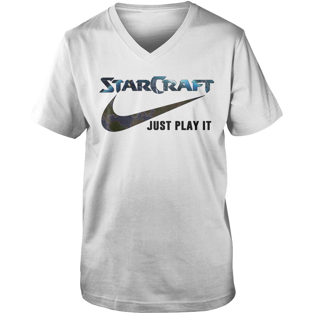 Starcraft And Nike Just Play It T-Shirt Guys V-Neck