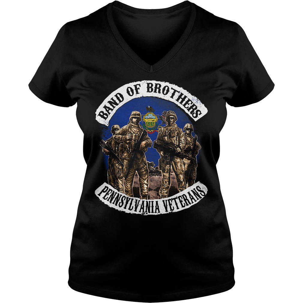 Band of brothers Pennsylyania Veterans shirt Ladies V-Neck