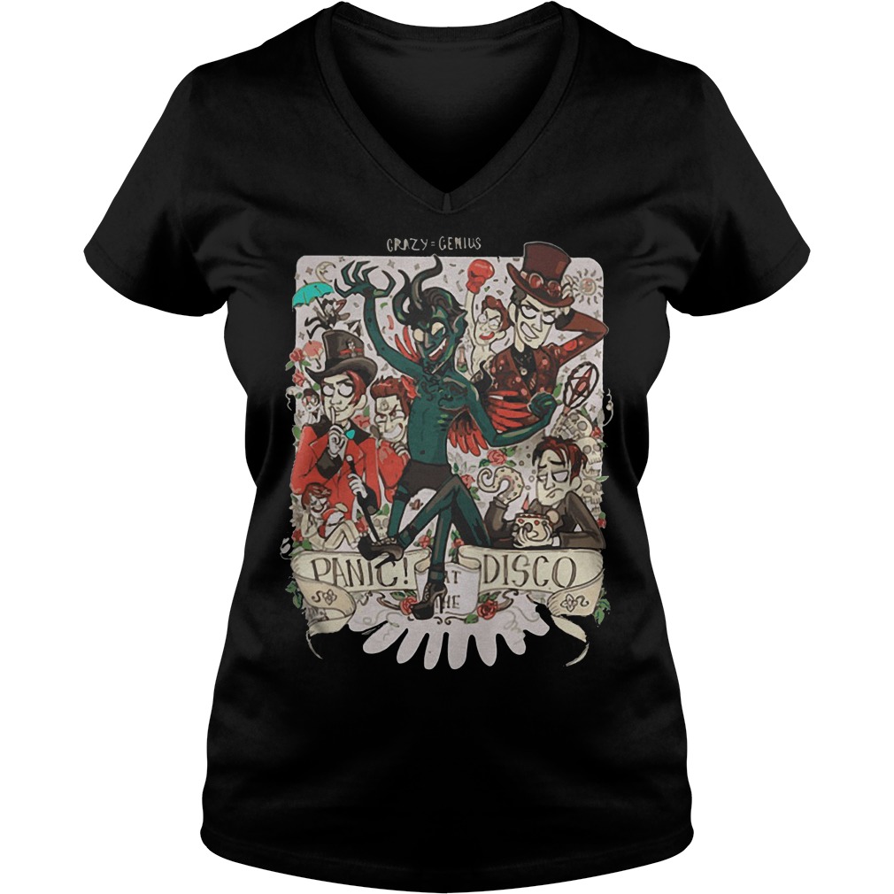 Crazy Genius Panic At The Disco T-Shirt Ladies V-Neck