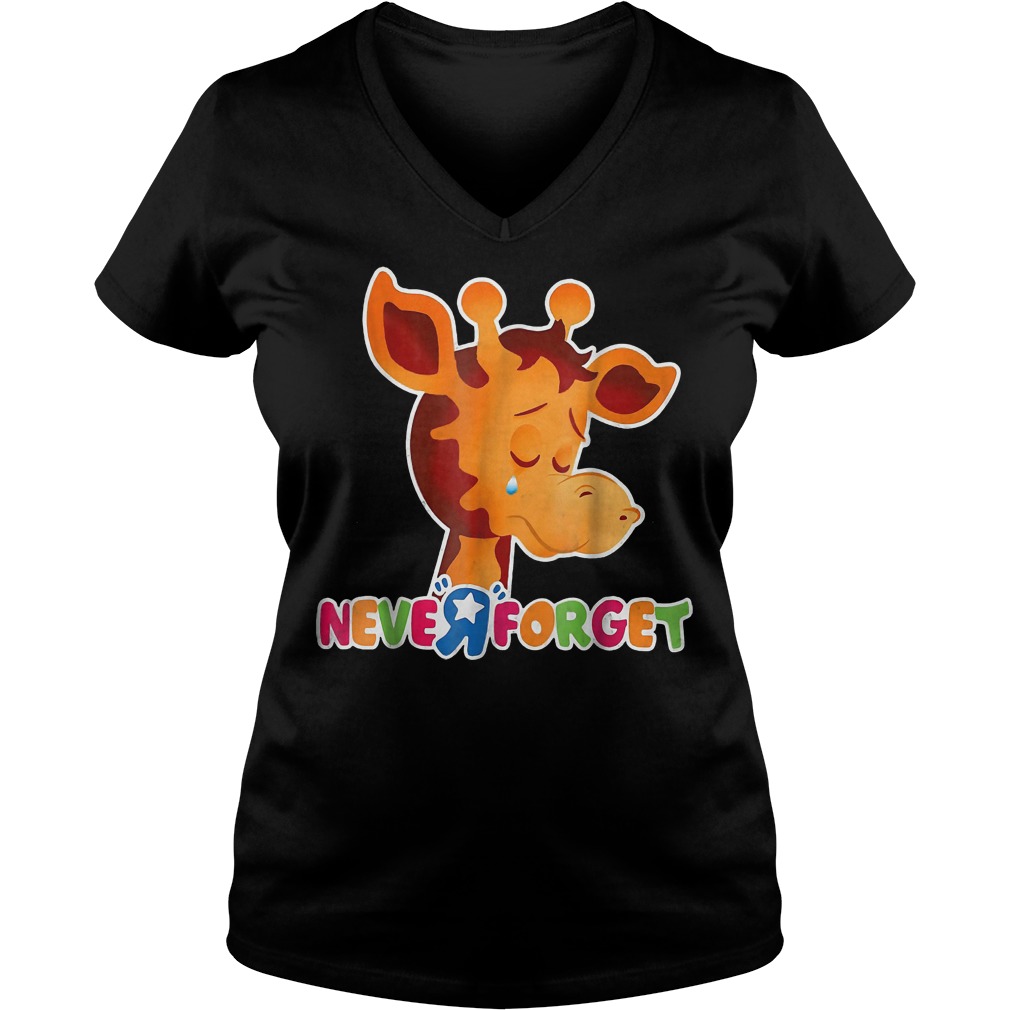 Giraffe Never Forget Ladies V-Neck