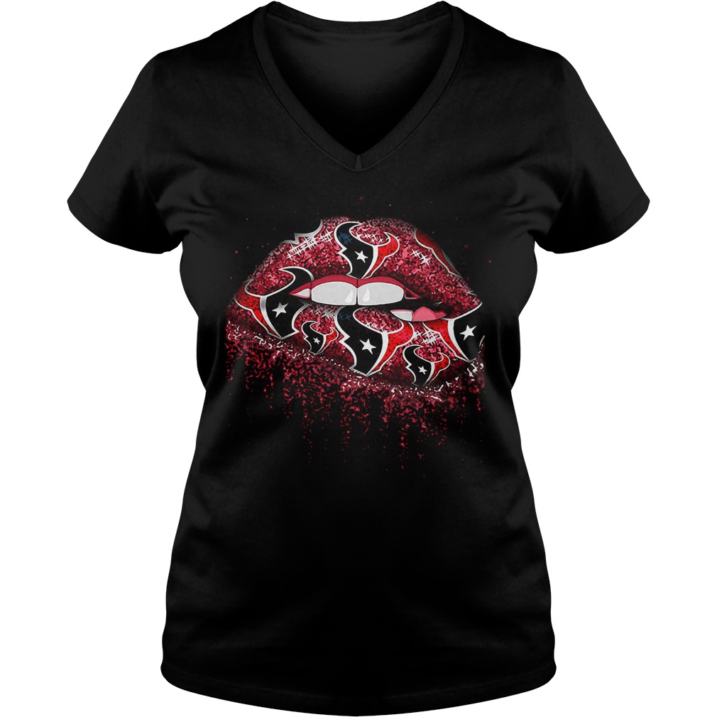 Houston Texans Lips Shirt Ladies V-Neck
