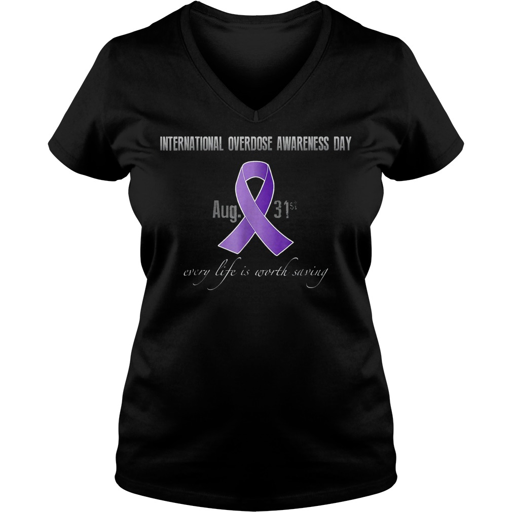 International overdose awareness day Ladies V-Neck