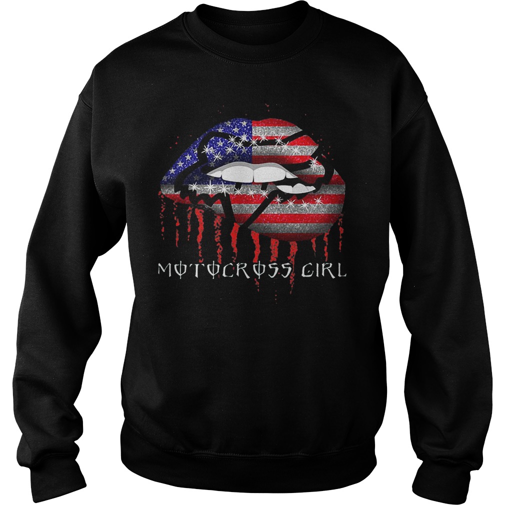 Motocross girl lips shirt Sweatshirt Unisex