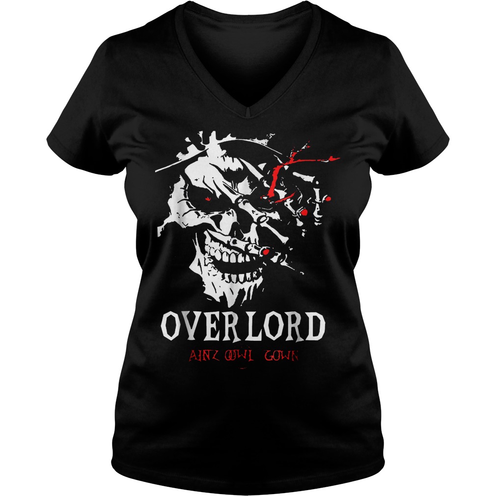 Overlords Graphic Skul Ainz Ooal Gown Shirt Ladies V-Neck