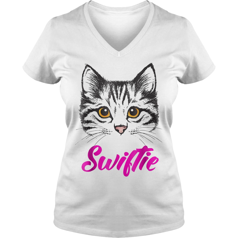 Taylor White Cat Swiftie shirt Ladies V-Neck