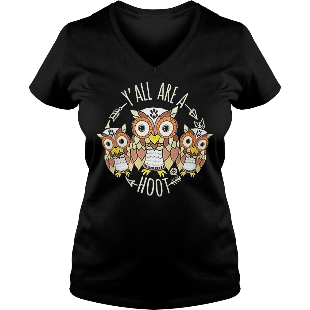 owl Y'all are a hoot shirt Ladies V-Neck