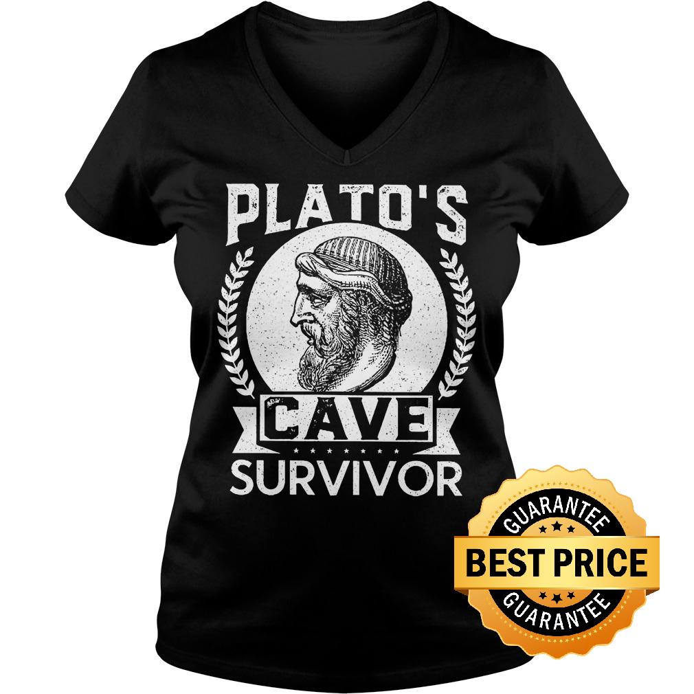 Awnsome Shirt Plato's cave survivor Shirt Ladies V-Neck