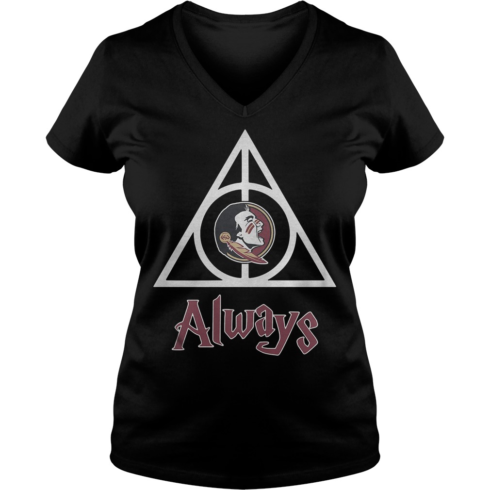 Harry Potter Deathly Hallows always Florida State Seminoles Shirt Ladies V-Neck