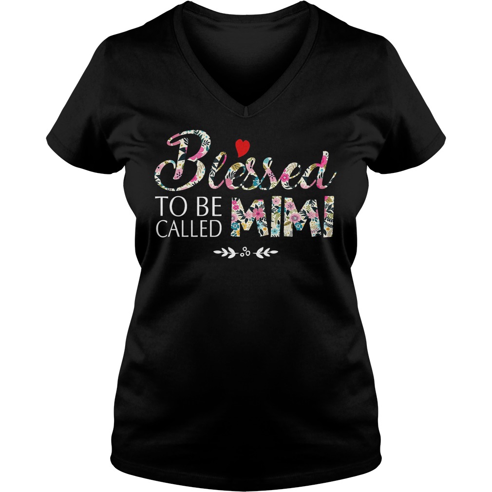 Hippie Style Blessed To Be Called Mimi Shirt Ladies V-Neck