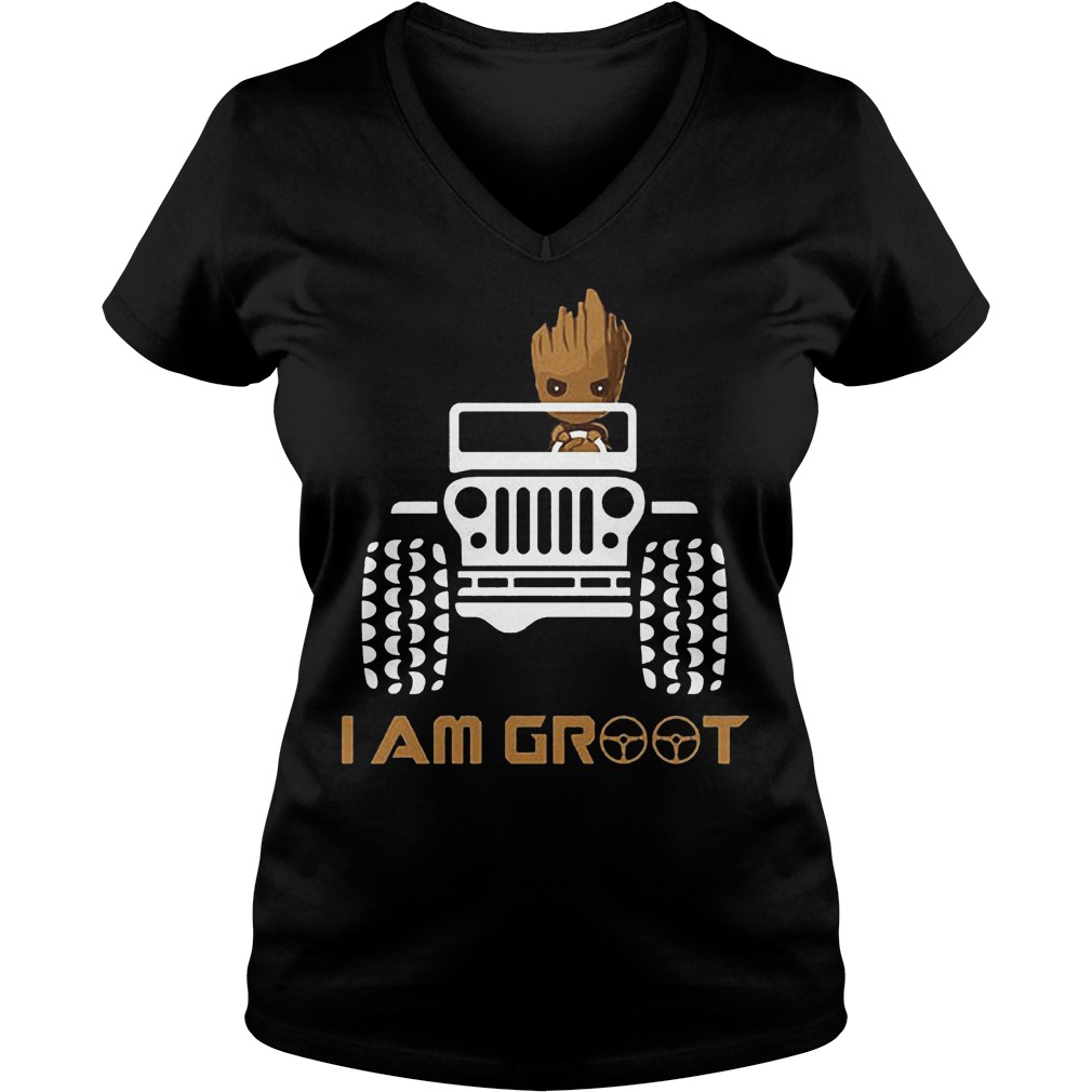 Jeep I am Groot Shirt Ladies V-Neck