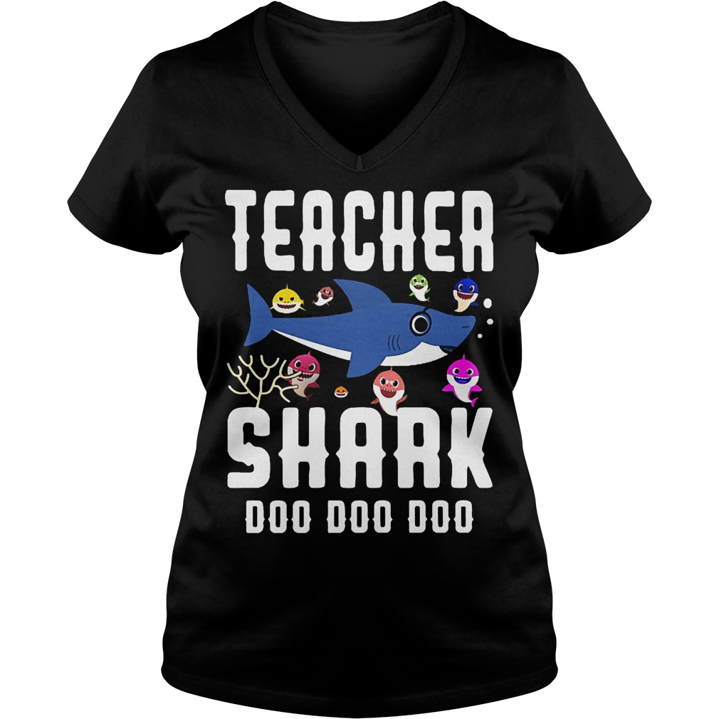 Teacher shark doo doo doo shirt Ladies V-Neck