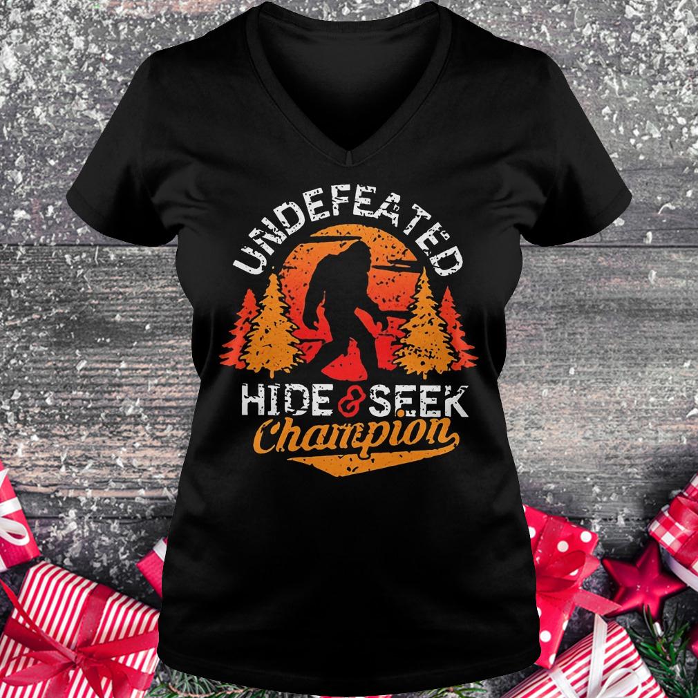 Bigfoot undefeated hide seek champion Ladies V-Neck