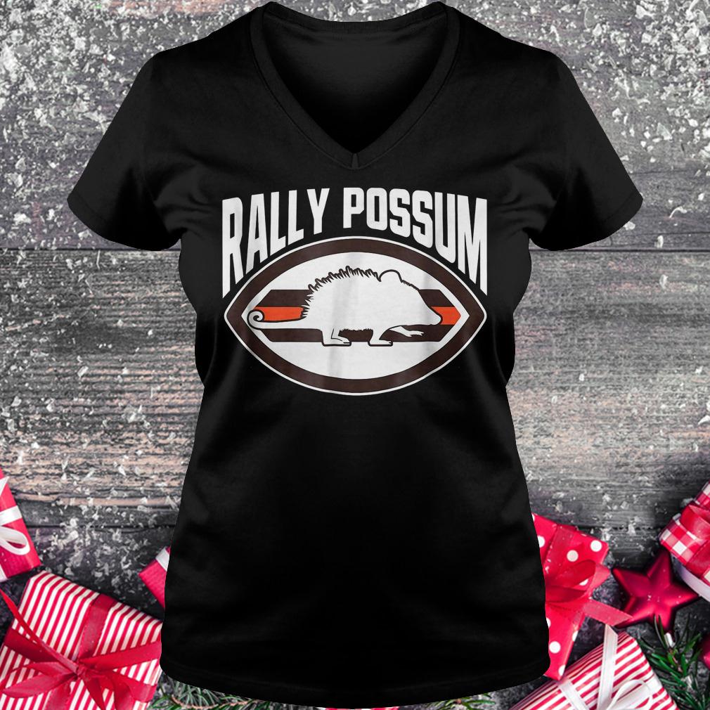 Cleveland Browns rally possum shirt Ladies V-Neck