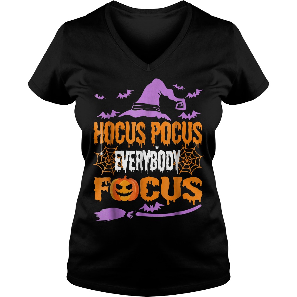 Hocus Pocus everybody focus halloween costume witch shirt Ladies V-Neck