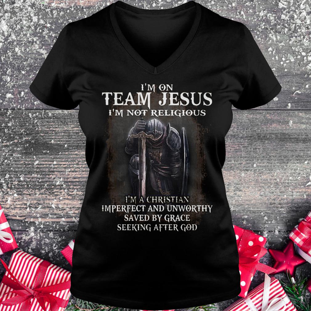 I'm on team Jesus i'm not religious i'm a Christian imperfect shirt Ladies V-Neck