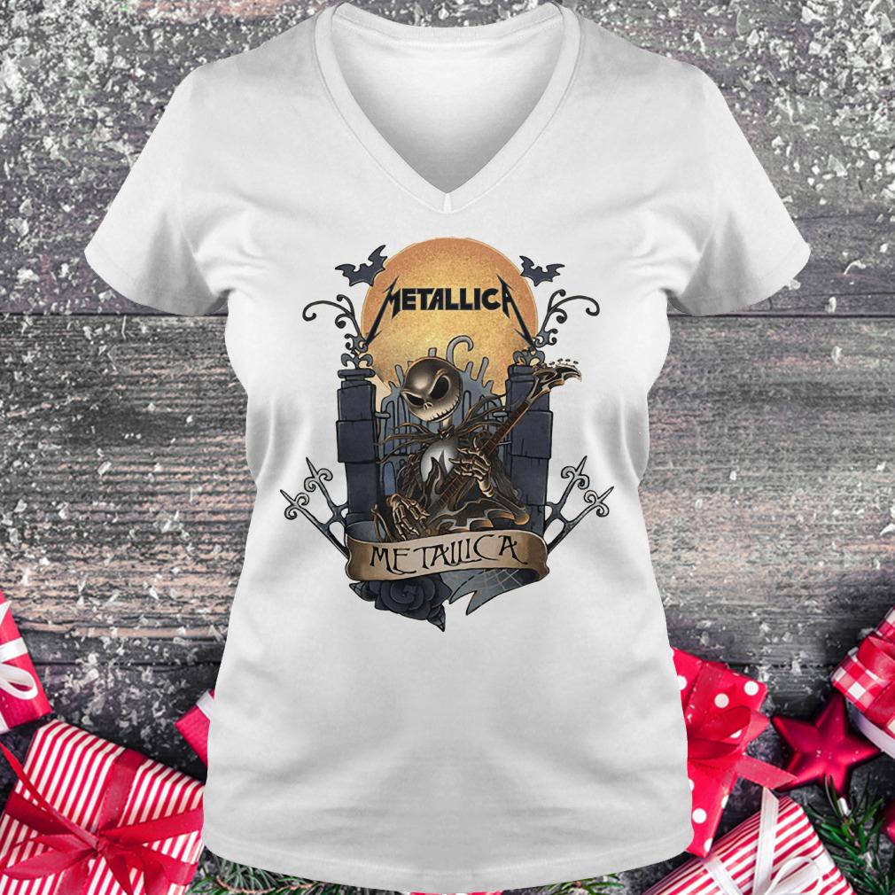 Jack Skellington Metallica shirt Ladies V-Neck
