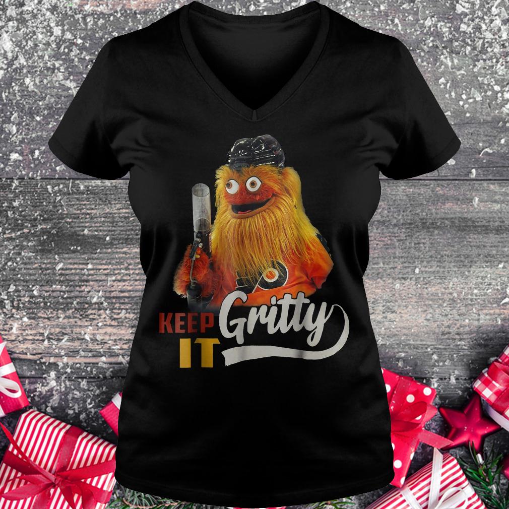 Keep it Gritty Philadelphia hockey mascot shirt Ladies V-Neck