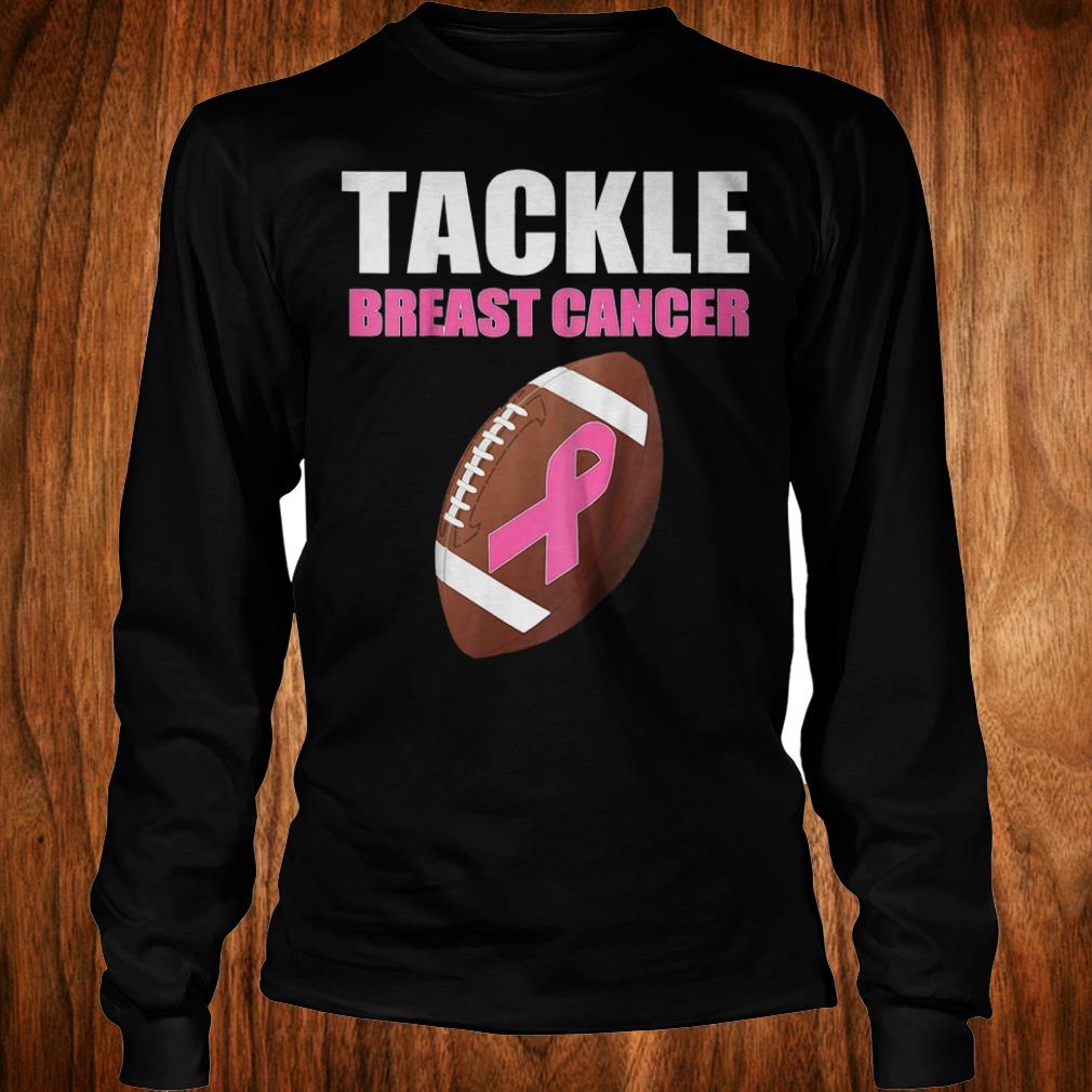 Kids football pink Ribbon Breast cancer awareness shirt Longsleeve Tee Unisex