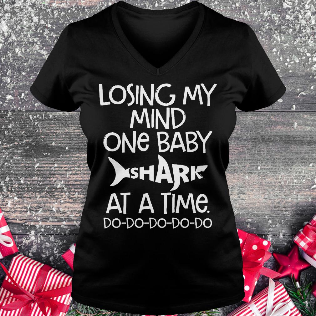 Losing my mind one baby shark at a time do do do do do shirt Ladies V-Neck