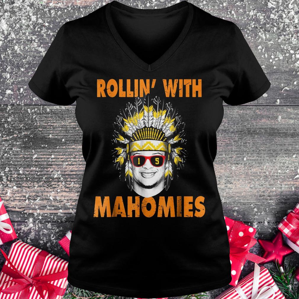 Patrick Rollin with Mahomies shirt Ladies V-Neck