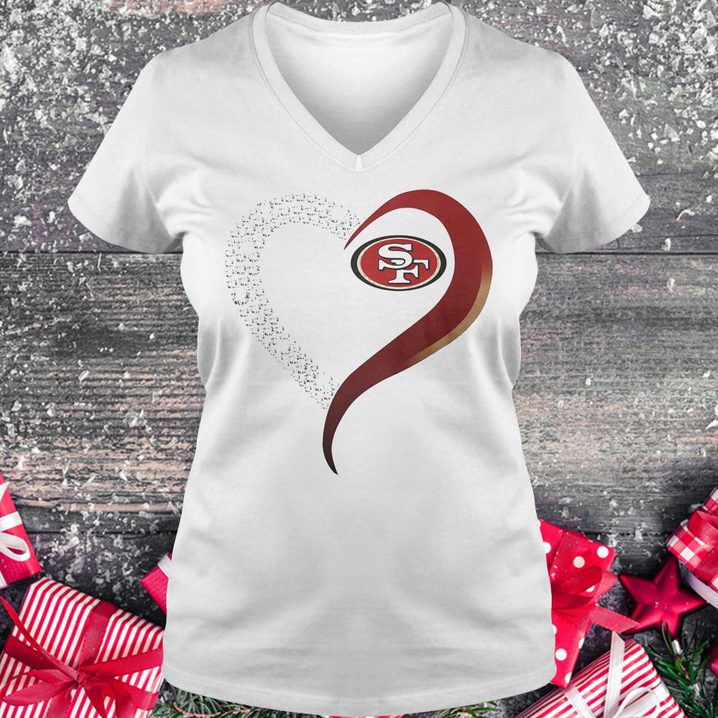San Francisco heart blink shirt Ladies V-Neck