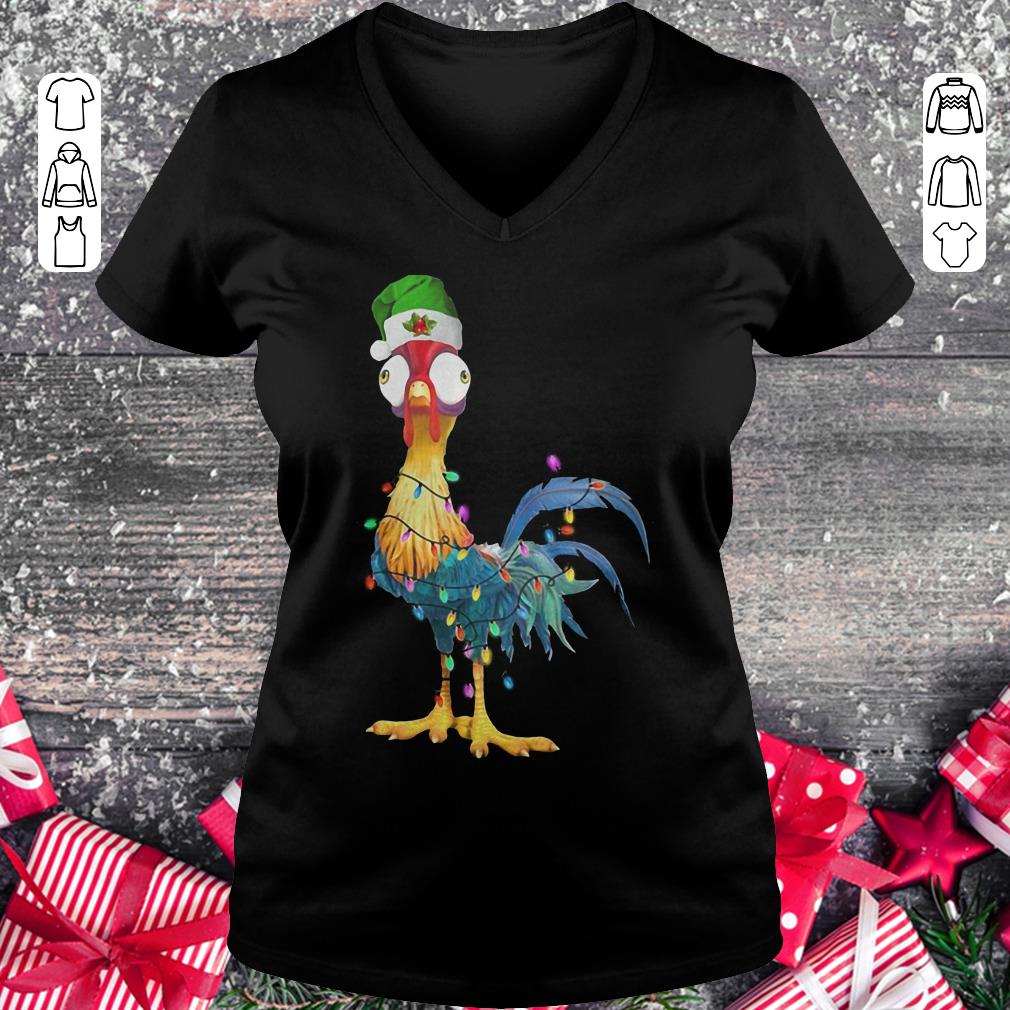 Awesome Chicken Hei Hei Christmas light shirt longsleeve Ladies V-Neck