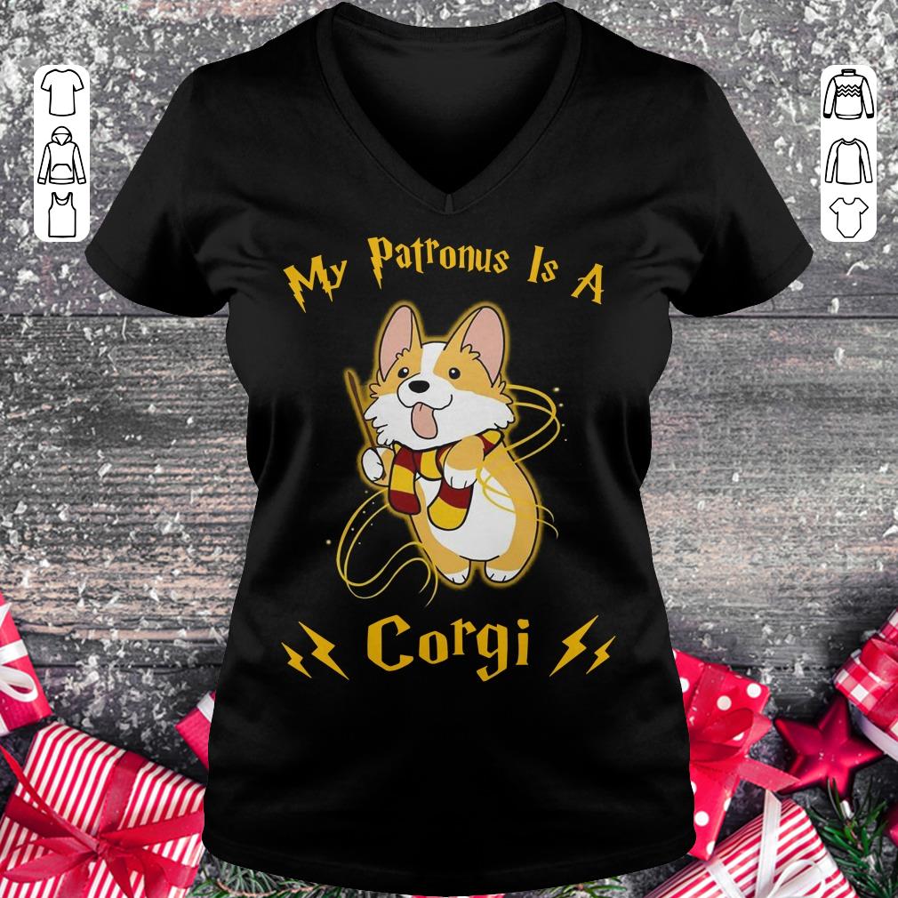 Awesome My patronus is a corgi shirt Ladies V-Neck