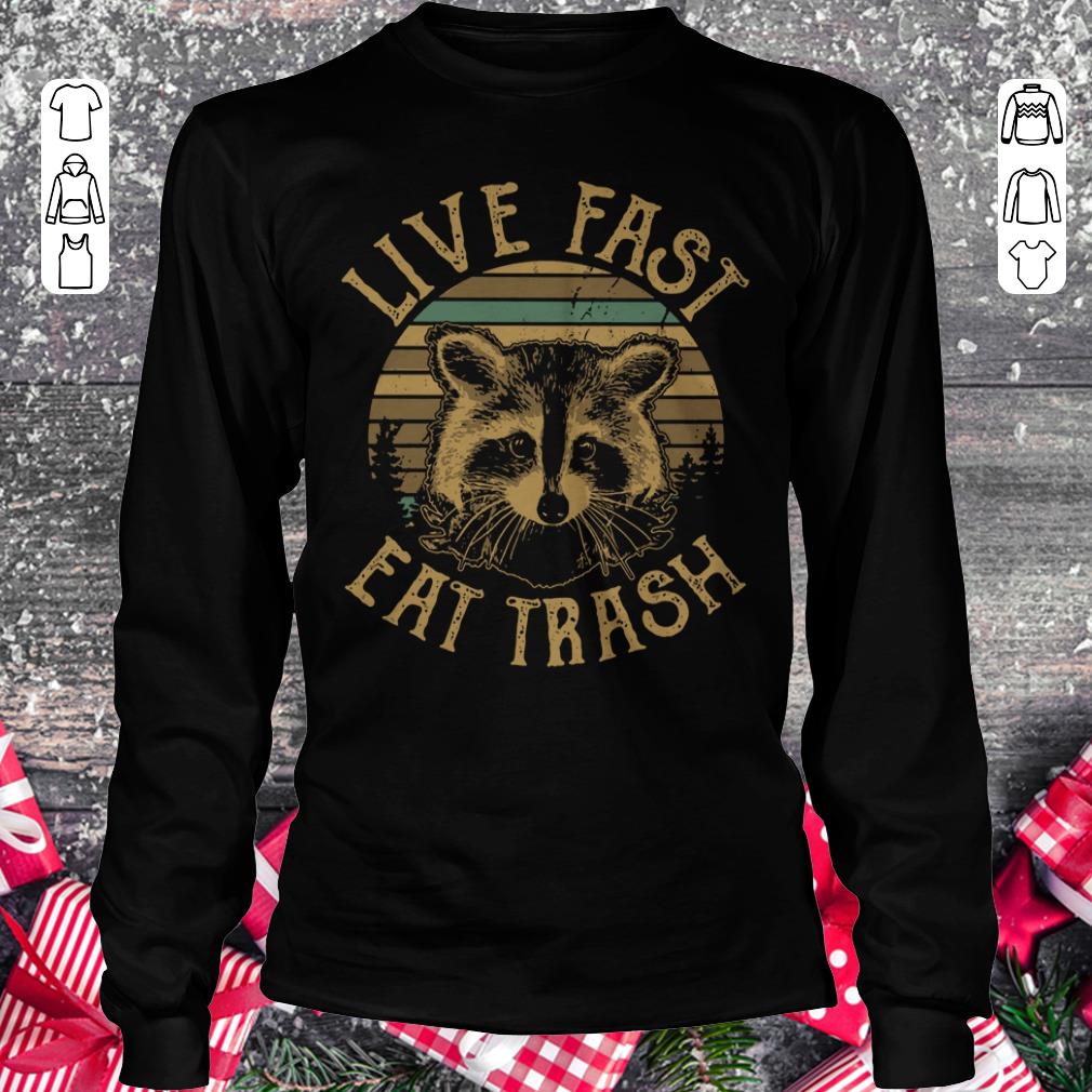Awesome Raccoon Sunset Camping Live fast eat trash shirt Longsleeve Tee Unisex