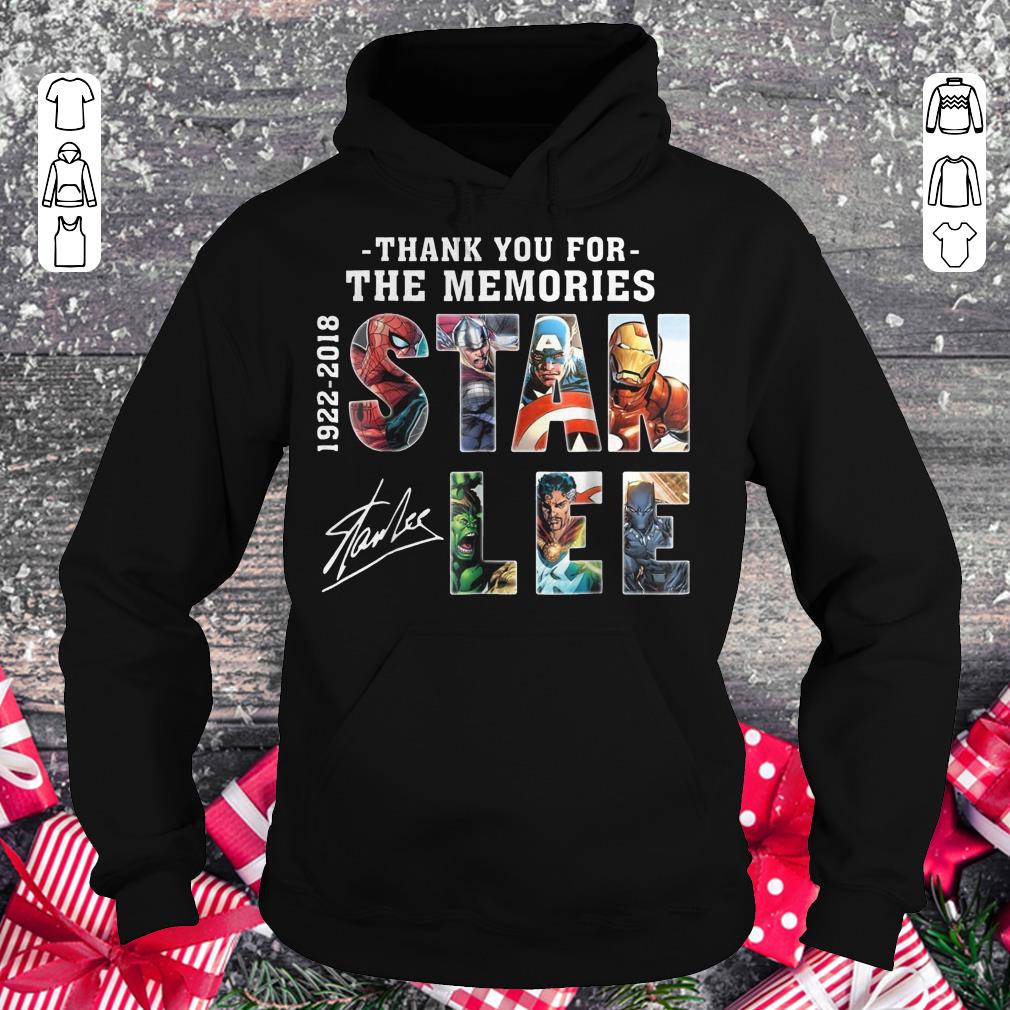 Awesome Stan Lee Text Graphic Thank you for the memories shirt hoodie Hoodie