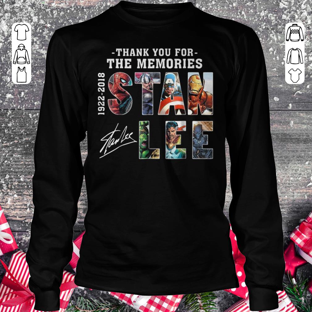 Awesome Stan Lee Text Graphic Thank you for the memories shirt hoodie Longsleeve Tee Unisex