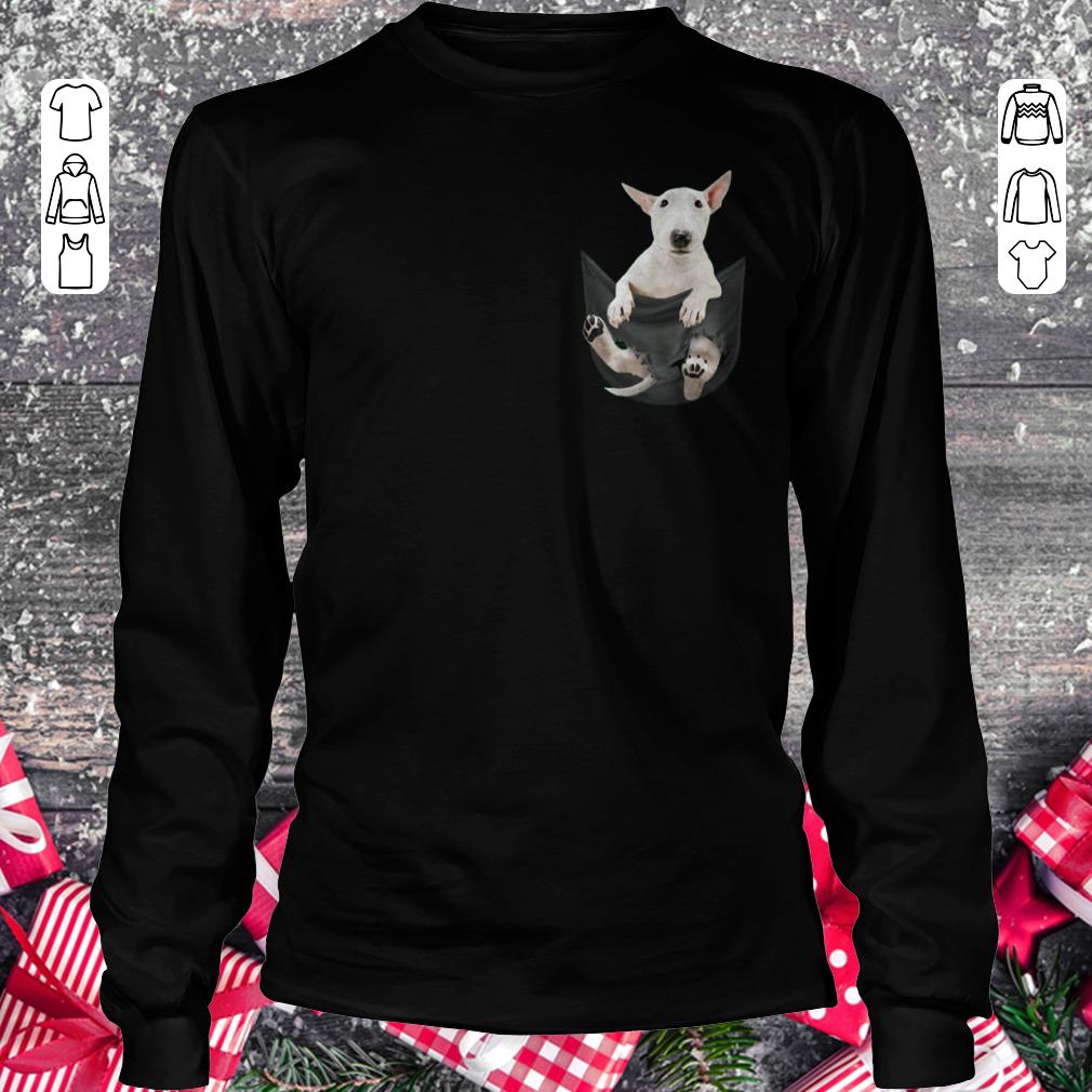 Funny Bull Terrier inside black Tiny Pocket shirt Longsleeve Tee Unisex