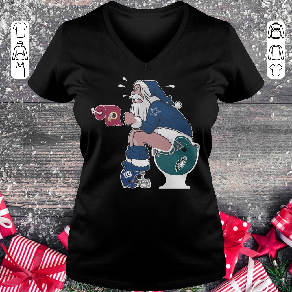 Funny Dallas Cowboys Santa Claus Washington Redskins Toilet Paper shirt Ladies V-Neck