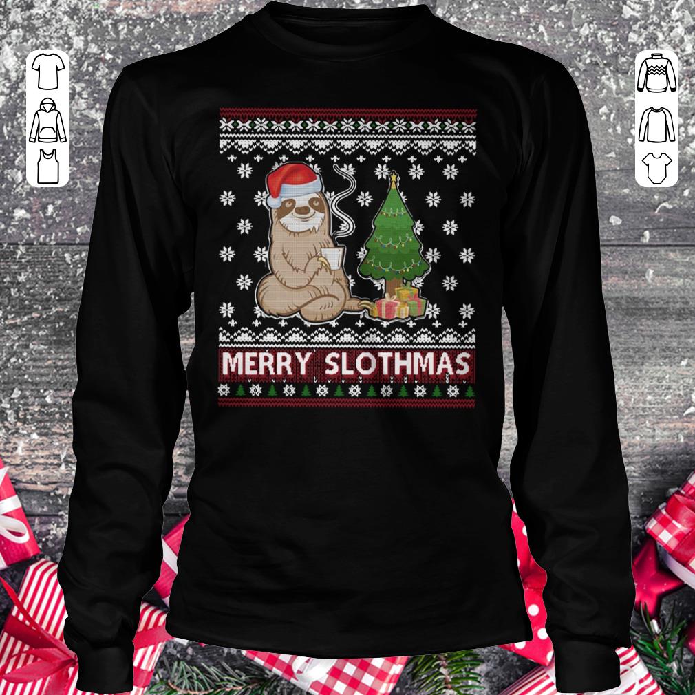 Funny Merry Slothmas sweater shirt Longsleeve Tee Unisex