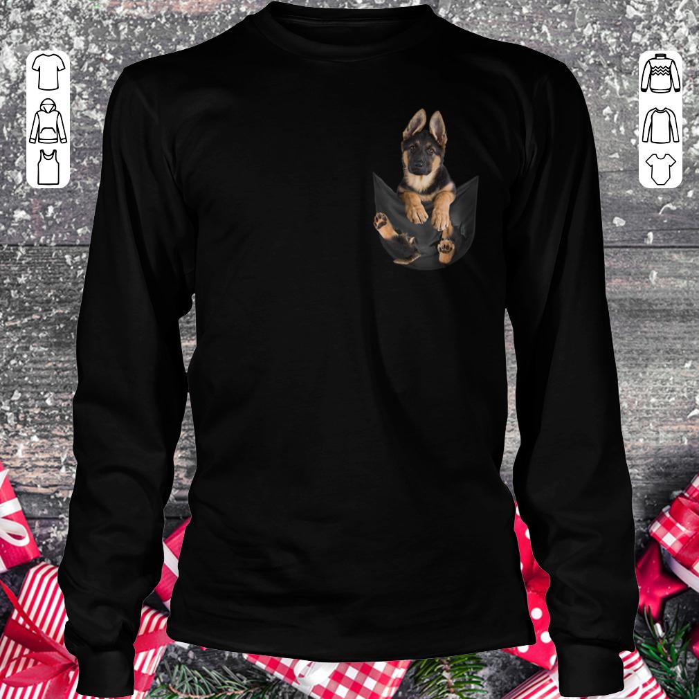 German Shepherd in Pocket shirt Longsleeve Tee Unisex