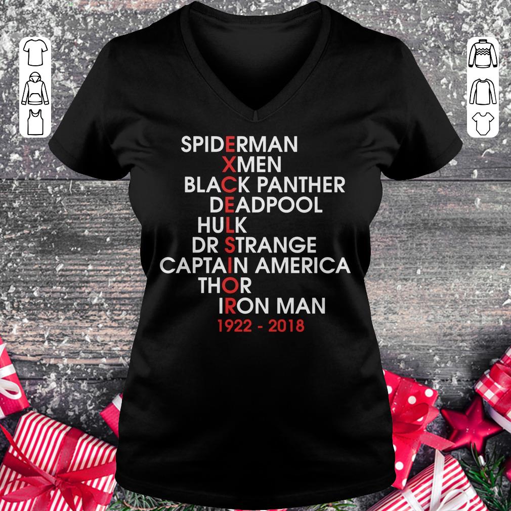 Hot Stan Lee Excelsior Marvel Movie Names shirt sweater Ladies V-Neck