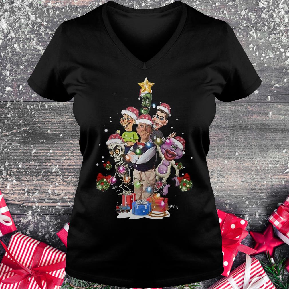 Jeff Dunham Christmas Tree shirt Ladies V-Neck