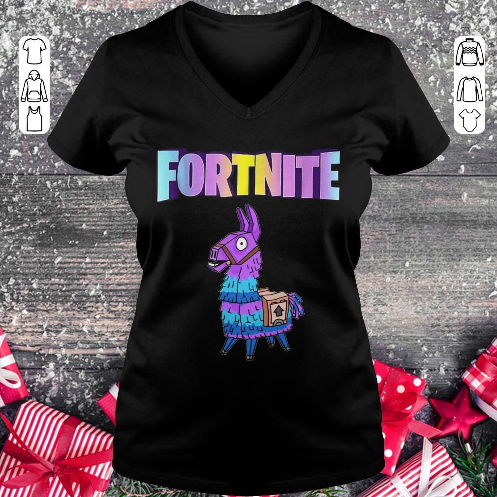 Nice Fortnite Unicorn Llama shirt Ladies V-Neck